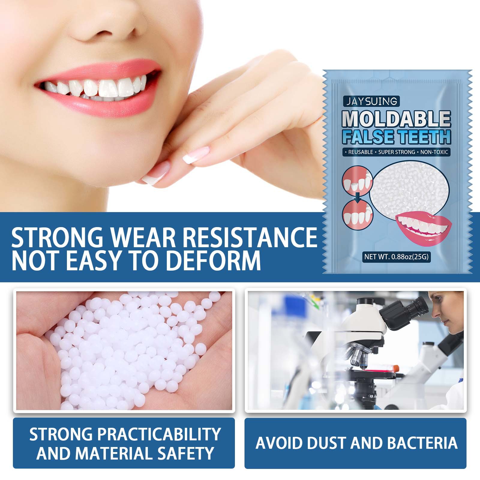 25g of Moldable Plasticized Gutta Percha for Temporary Dental Recovery and Filling of Teeth