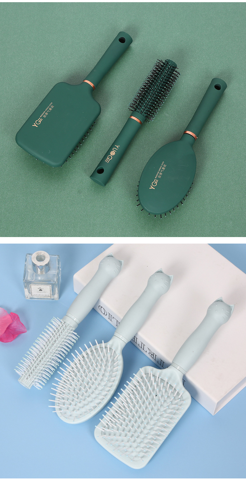 Hairdressing air cushion comb massage comb set anti-static hair along air bag curling comb sparerib comb