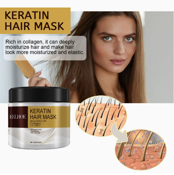 Collagen Keratin Hair Mask Dual Oil Control Moisturizer Conditioner Soft Smooth Frizz Damaged Repair Revitalize Hair Care
