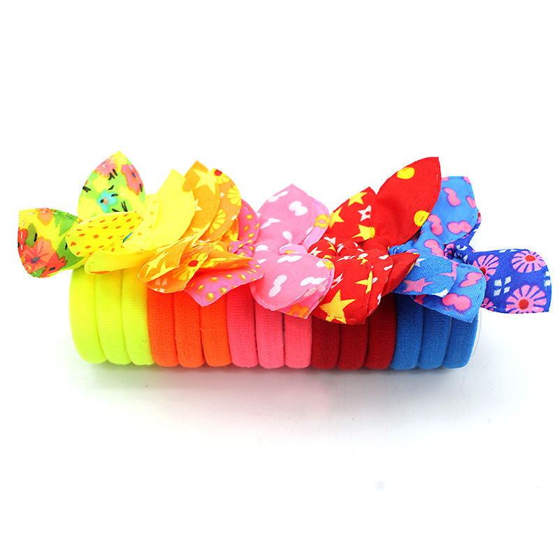 50pcs Cute Small Rabbit Ear Hair Bands Girl Rubber Band Elastic Band Baby Headwear Korean Children Hair Accessories Ornaments