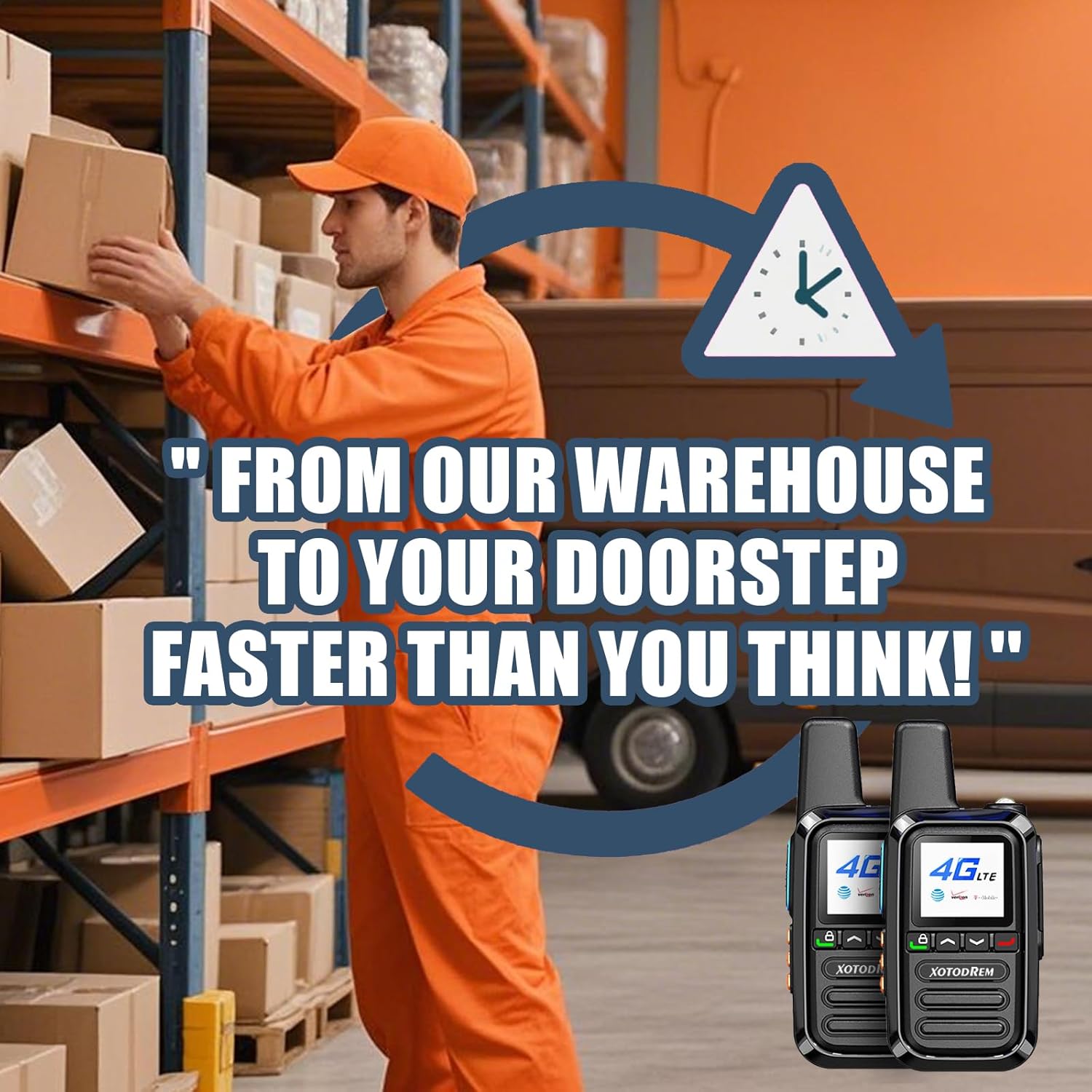Global Lifetime Free Walkie Talkies Unlimited Range 4G LTE PoC(Push-to-Talk Over Cellular) Radios Nationwide PTT Two Way Radios Long Distance for Fami