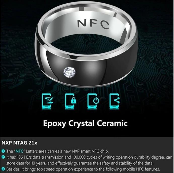 NFC Multifunctional Finger Ring Intelligent Wearable Connect Android Phone Equipment Waterproof Smart Technology Ring Jewelry