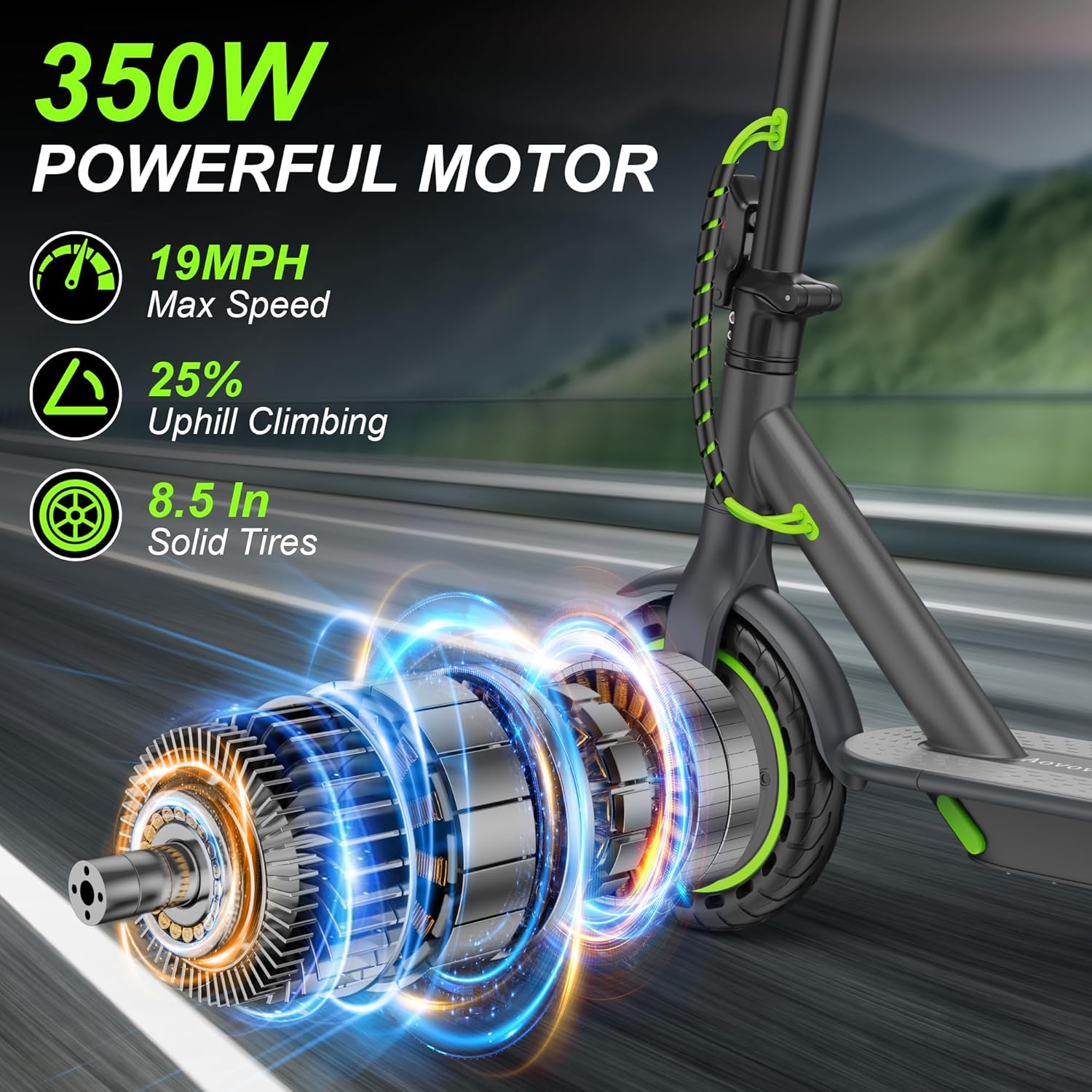 Aovowheel Electric Scooter for Adults, Folding E Scooter with 250W-500W Motor 16-24 Mph Top Speed, Max 15-60Miles Long Range,Commuting Scooters with 6