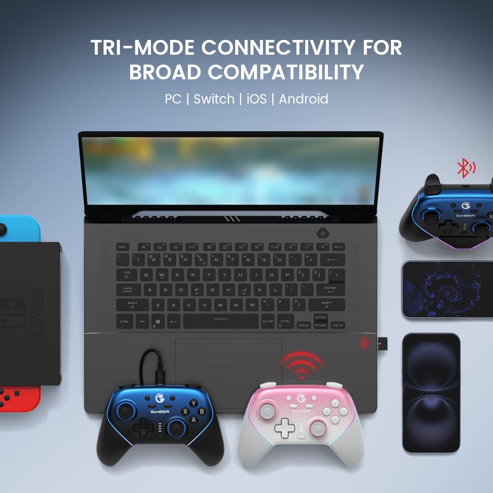 GameSir Super Nova Wireless Gaming Controller for PC/Switch/Switch 2/iOS/Android, 1000Hz Polling Rate, Hall Effect Stick & Trigger, Rubberized Grips,