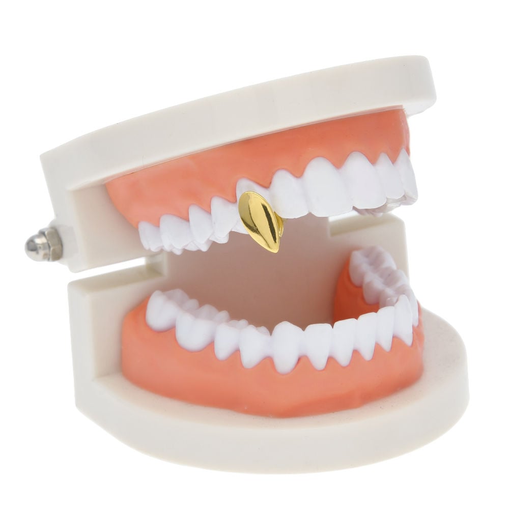 1 Pcs Gold Sliver Hip Hop Grills Single Cap Teeth Tooth Fang Grills Vampire Grill