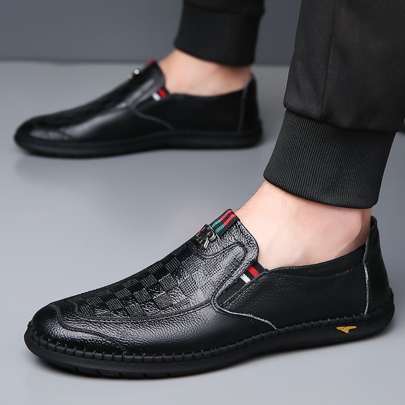 Summer New Designer Hallow Out Shoes for Men Fashion Casual Sandals Male Light Breathable Cow Leather Loafers Man