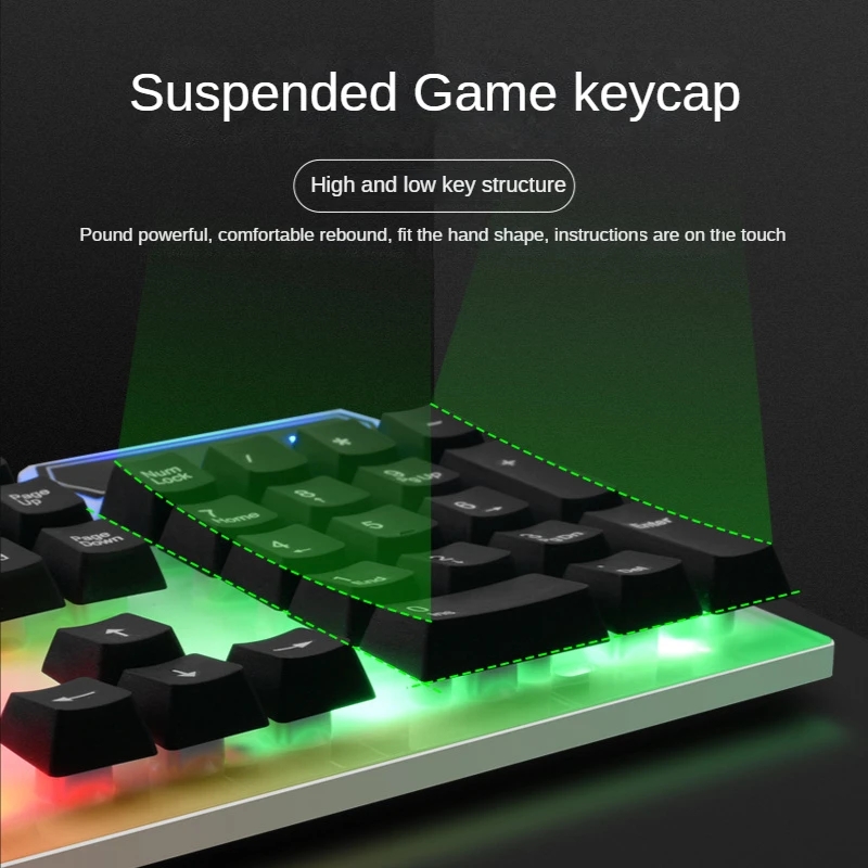 GMK-20 104 Keys Glowing Universal Banda Rgb Clavier Gamer Popular Pc Gaming Keyboard USB Wired Keyboards For Laptop