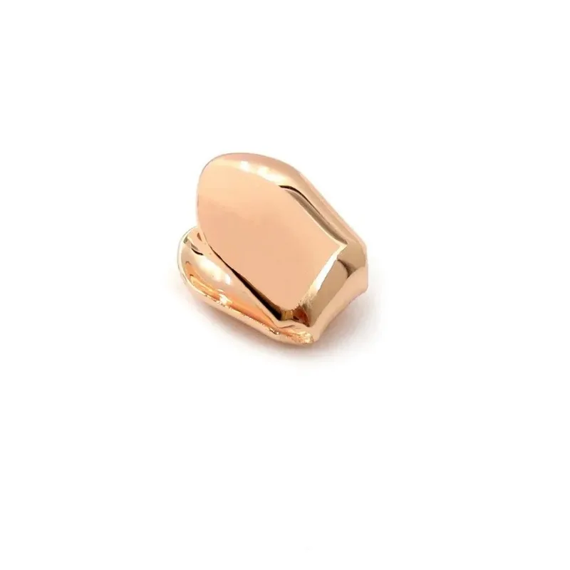 3 Colors Custom Fit Gold Plated HipHop Single Tooth Grillz Cap Top Bottom Dental Grill Teeth Caps Halloween Cosplay
