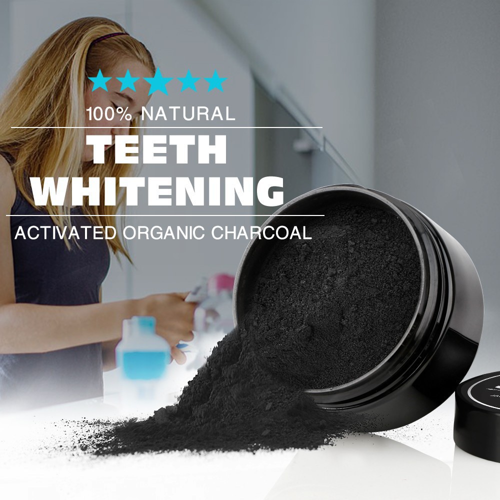 Organic Teeth Whitening Powder – Natural Charcoal Toothpaste for Brighter Smile
