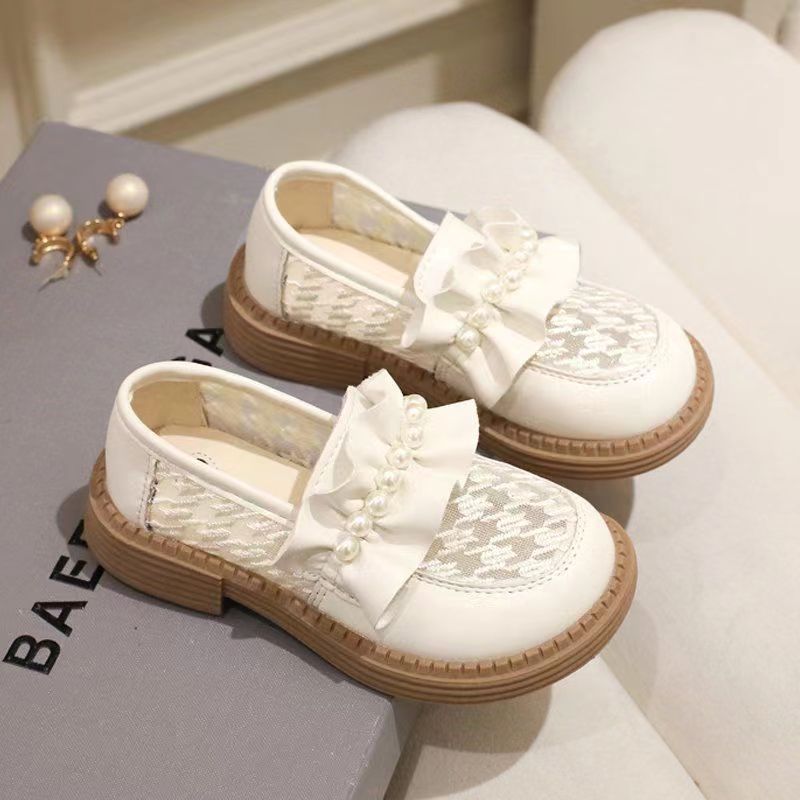 Girls' shoes Spring and Autumn new children's small leather shoes, medium to large girls' mesh shoes, anti slip princess sh