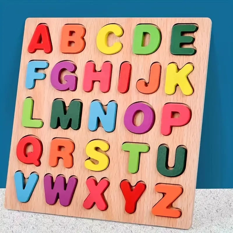 Early Education Scratch Board Alphabet Puzzle Matching Toy, Wooden Educational Toys For Toddlers And Children