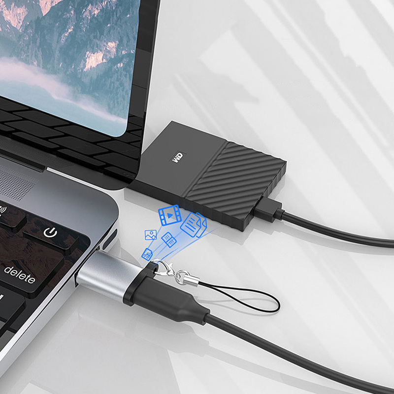 2pc USB3.0 Male to Type C Female Adapter Type C to A Charger Cable Converter for iPhone 11 12 Mini Pro Max Airpods iPad Data