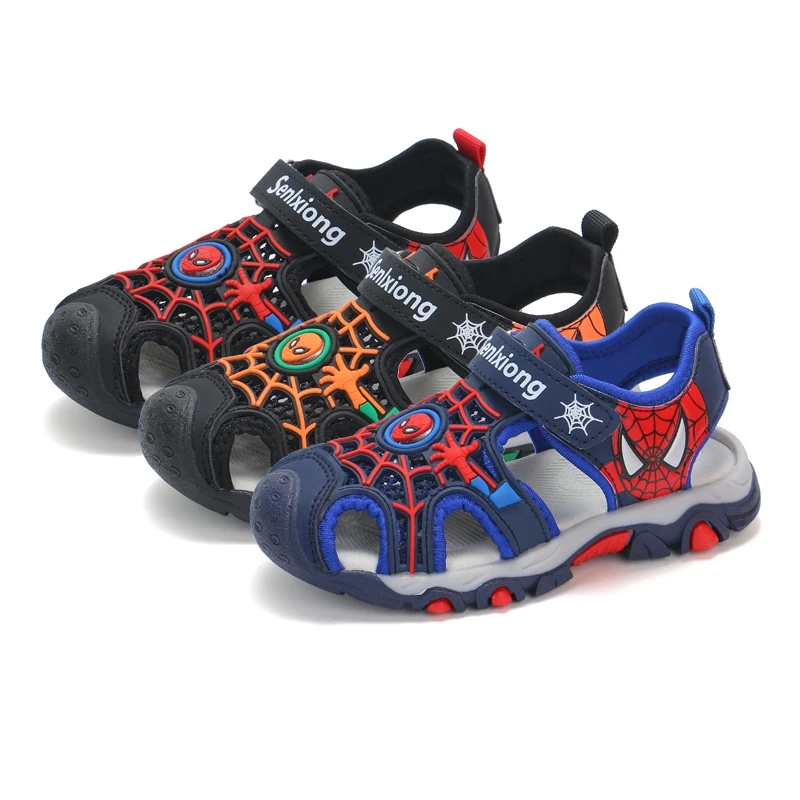 New Summer Sandals For Kids Boys Closed Toe Shoes Fashion Baby Cartoon Spiderman Sport Children Girls Soft Toddler Beach Sandals
