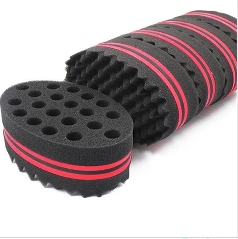 Oval Double Sided Multi-Holes Magic Twisted Sponge Hairbrush Afro Coil Wave Dread Sponge Brushes Hair Styling Tools