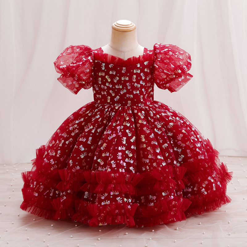 Girl Princess Dress Coated Children's Dress New Girl Dress Dress High end Girl Treasure Performance Dress