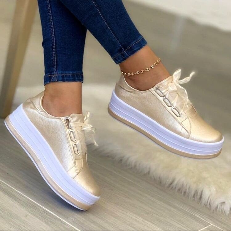 2023 Matching Stitching Design Women Spring and Autumn Sports Shoes Round Toe Thick Bottom Women Shoes Fashion Casual Shoes