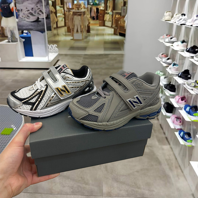 NB1906R Children's shoes Boys and girls new breathable sports shoes Velcro big children small children casual shoes net surface