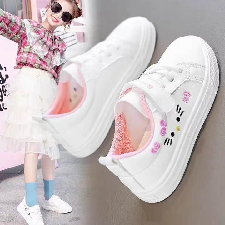 Kids White Sneakers Fall Slip Resistant Durable Spring Autumn Shoes for Girls 4-16 Years Old Fashion Casual Sports Shoes