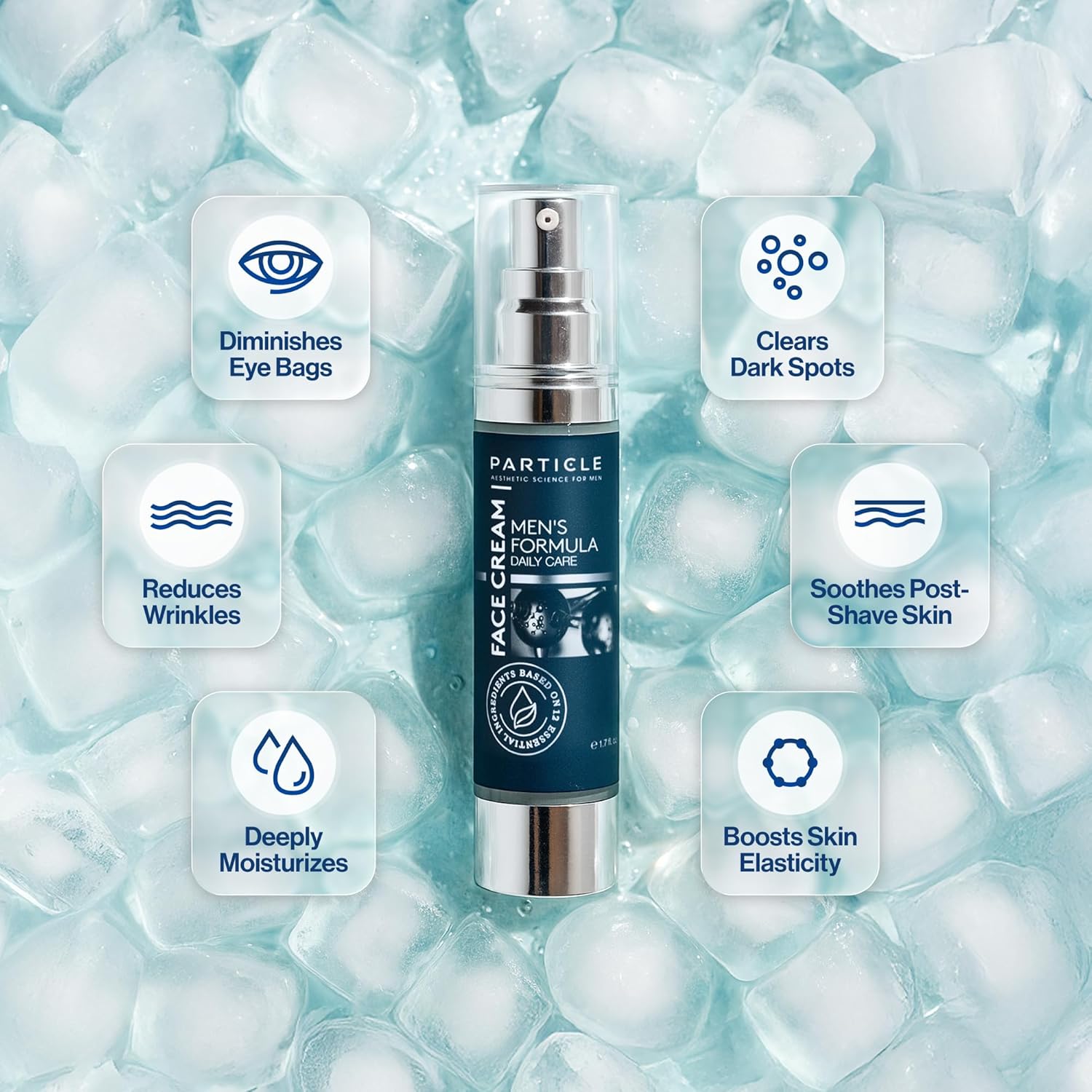 Particle 6-in-1 Face Cream for Men, Men’s Daily Hydrating Moisturizer with Vitamin C, Jojoba Oil, Vitamin E & Hyaluronic Acid, Skin Care Routine, Heal
