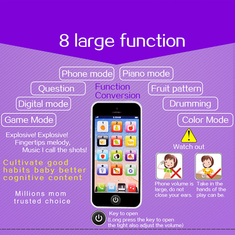 Toy Cell Phone Educational Toys Cellphone Baby Kid Educational Toy Phone Mobile Phone Model Toy for Children Christmas Xmas Gift