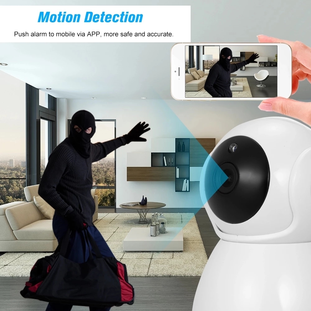 Snowman 1080p HD Mobile Smart Surveillance Network Intercom Wireless WiFi Home Safety IP Camera Motion Detection Baby Monitor