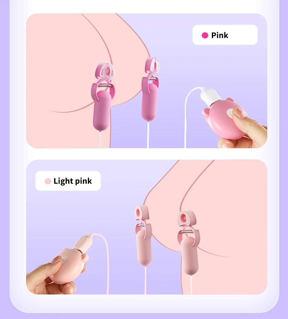 10 Frequency Nipple Vibrator Vibrating Nipple Clamps Clitoral Clip Breast Massage Clitoral Stimulation Erotic Sex Toys for Women