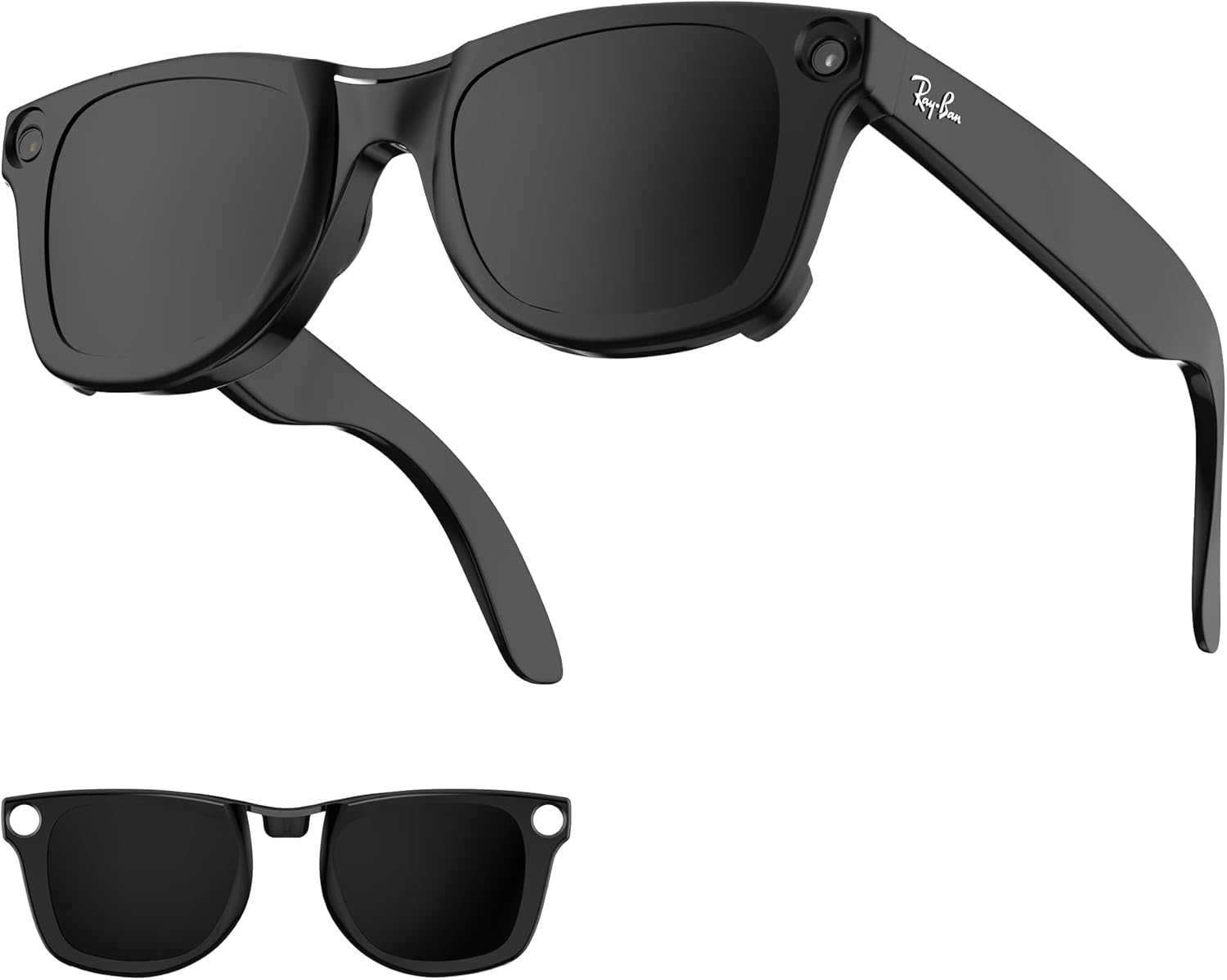 HIBLOKS Polarized Clip-ons for Ray-Ban Meta Wayfarer (RW4008 & RW4012 Large 53-22), Discoloration Clips Compatible with Ray-Ban Meta Wayfarer Gen 2 Pr