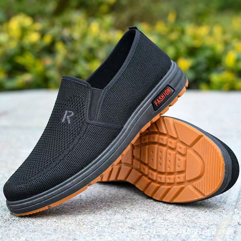 Men's New Men's Polyurethane Men's Shoes One Step Ventilation Soft Sole Casual Sports Wear resistant mesh shoes