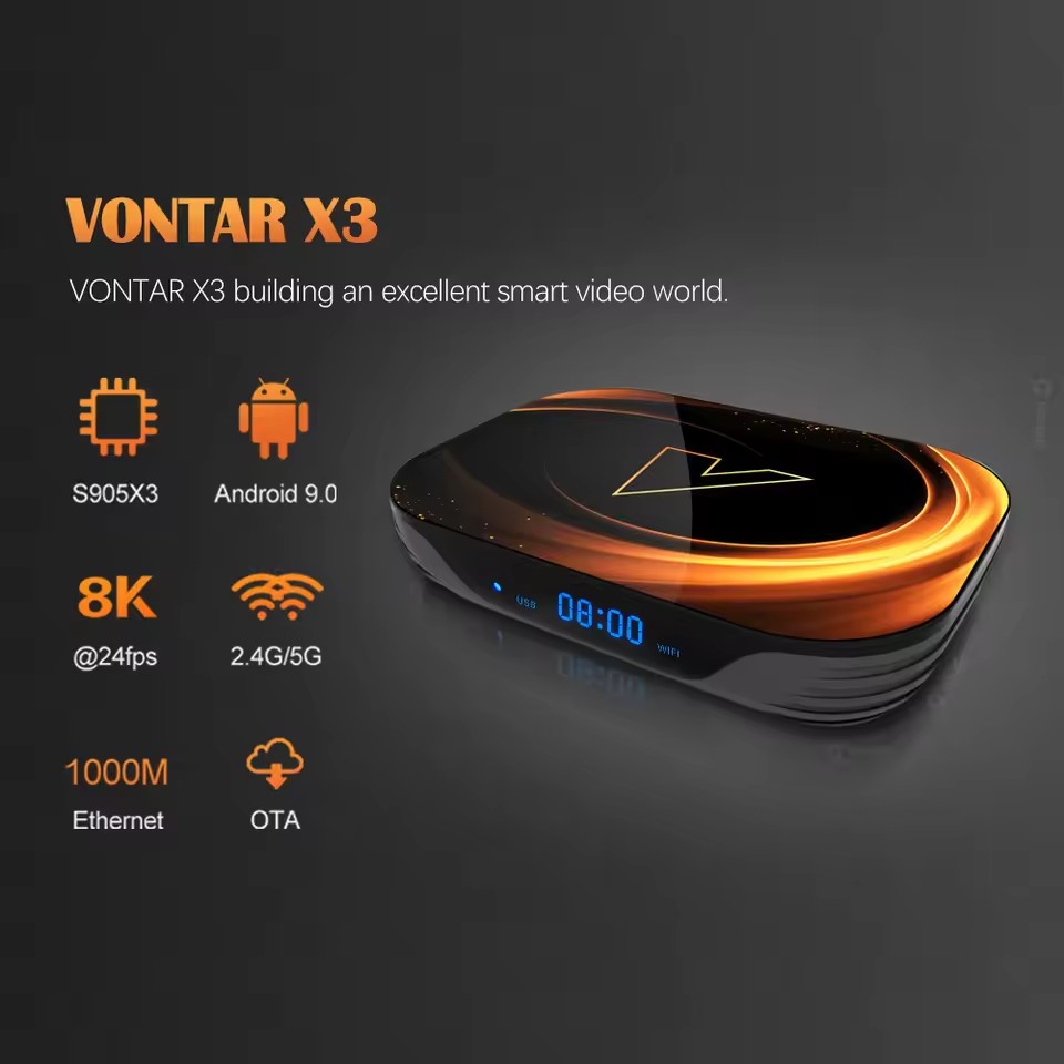 VONTAR X3 4GB 64GB 8K TV BOX Android 9 Smart Android TVBOX 9.0 Amlogic S905X3 Wifi 1080P BT 4K Set Top Box media player