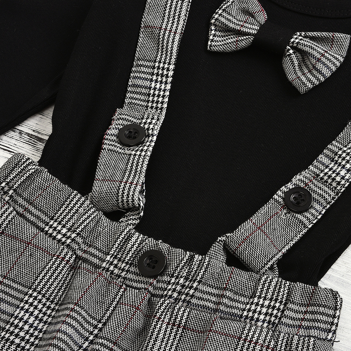 spring and summer ins style boys and girls' suit plaid shoulder strap lace skirt pants for girls and
