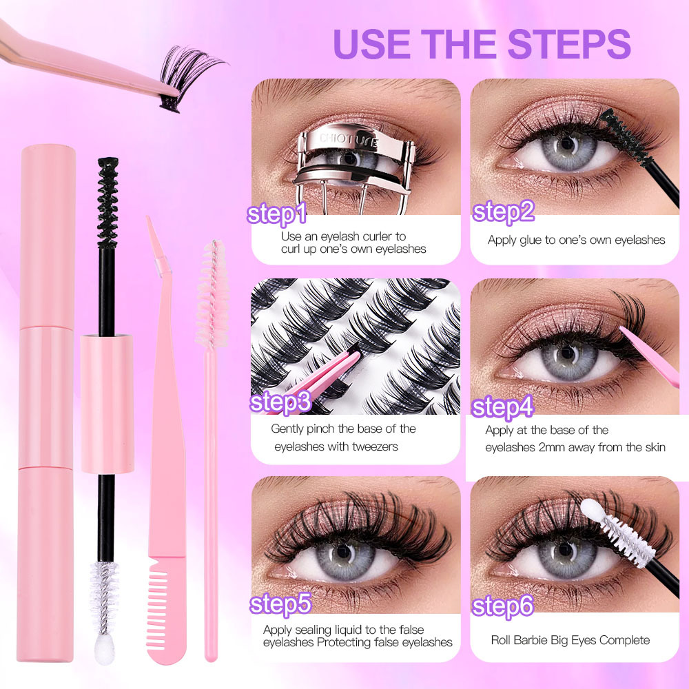 280 Clusters Fluffy Dramatic Thick Volume Eyelashes Natural Lashes Fake Lashes Pack Eyelashes Individual Lashes Russia 30D/40D