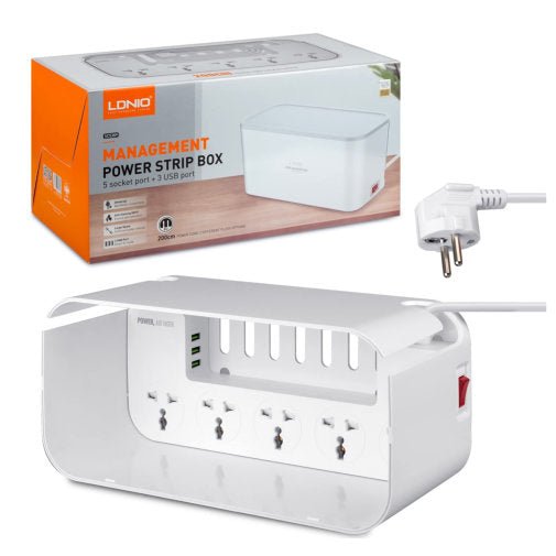 LDNIO MANAGEMENT POWER STRIP BOX 5 PORT +3 USB WIRELESS CHARGER SN5311W