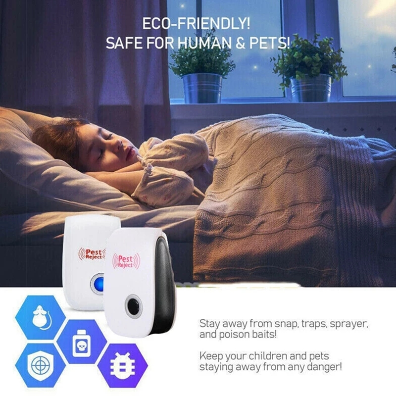 Electric Ultrasonic Pest Repeller Anti Mosquito Rodent Control Bug Cockroach Insect Repellent