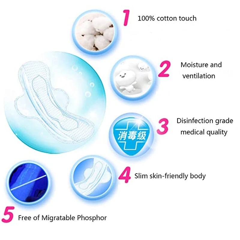 10Pack Anion Sanitary Disposable Pads Women's Gaskets Daily Panties Monthly Nursing Aid Towels Feminine Product Menstrual Pad