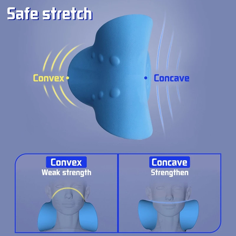 Neck Shoulder Stretcher Relaxer Cervical Chiropractic Traction Pillow Massage Pain Relief Neck Support Traction Corrector Device