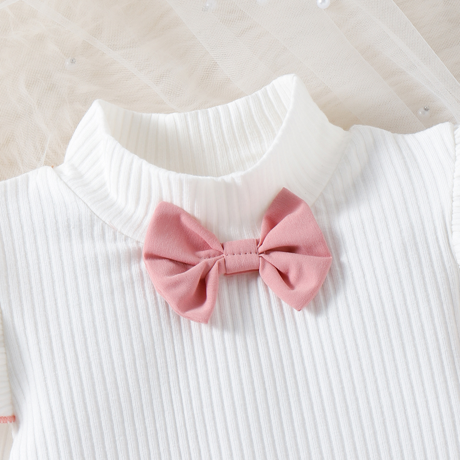 Girls' Autumn/Winter Long Sleeve Set Girls' Bow Round Neck Knitted Top+Skirt Sweater Two Piece Fashion Girls' Set