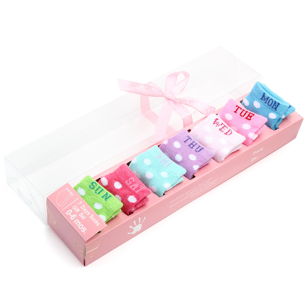 Baby boxed socks Weekly socks Spring and Summer baby socks gift box 7 pairs of baby socks