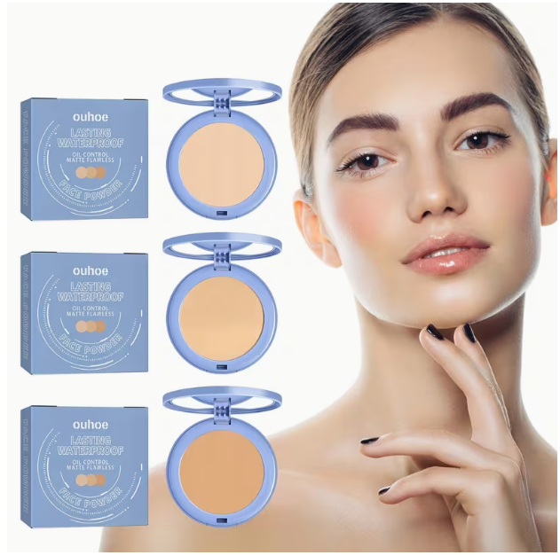 Matte Invisible Pores Face Setting Powder Long Lasting Oil Control Waterproof Breathable Natural Finish Luminous Powder for Smoo