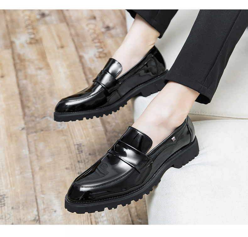 Shoes Male Pointed Loafers Patent Leather Driving Shoes Original Men Formal Club Wedding Party Shoes Men Luxury Designer Shoes