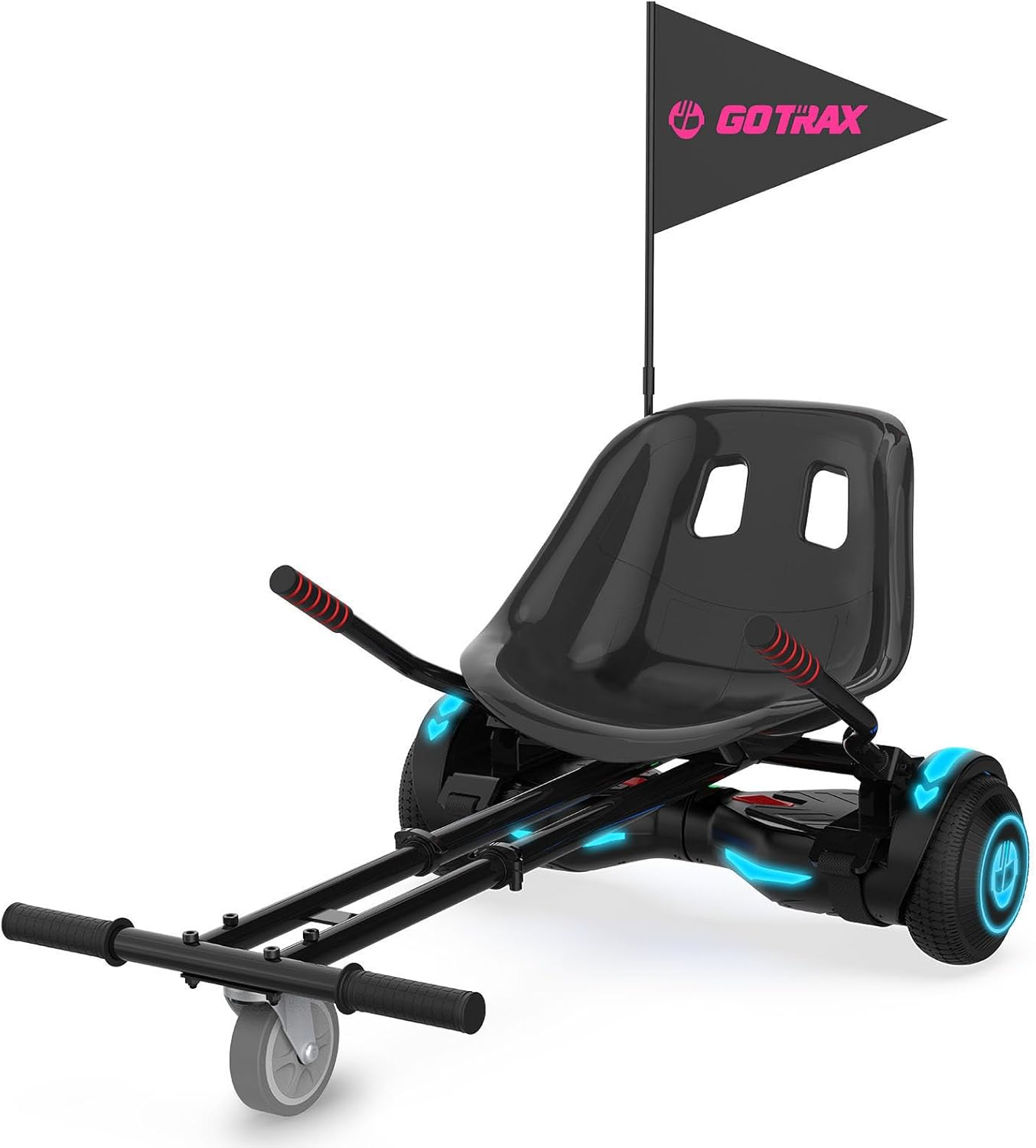 Gotrax Hoverboard Kart Seat Attachment Accessory for 6.5" 8" 8.5" 10" Self Balancing Scooter, Adjustable Frame Length and Handlebar Control Buggy Atta