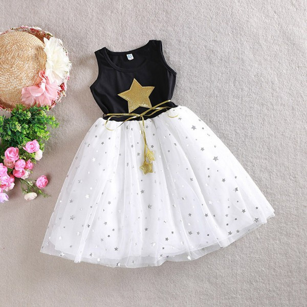 Five star girl's Vest Sleeveless Dress Chiffon children's skirt princess skirt children's