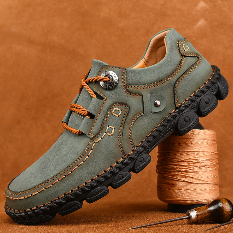 New Spring Casual Leather Shoes Men Comfortable Soft Leather Men Shoes Breathable Flats Shoe Moccasins Loafers