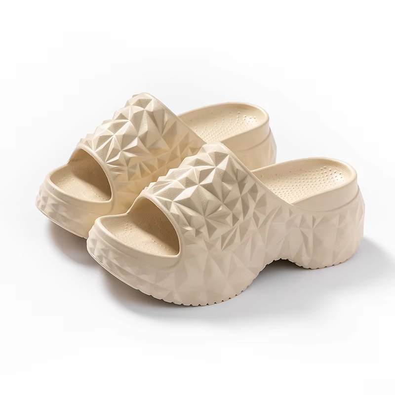 7CM Women Summer High Heeled Slippers Ladies Indoor Wedges Non-slips Sandals Couples Outdoor Beach Thick Sole EVA Flip Flops