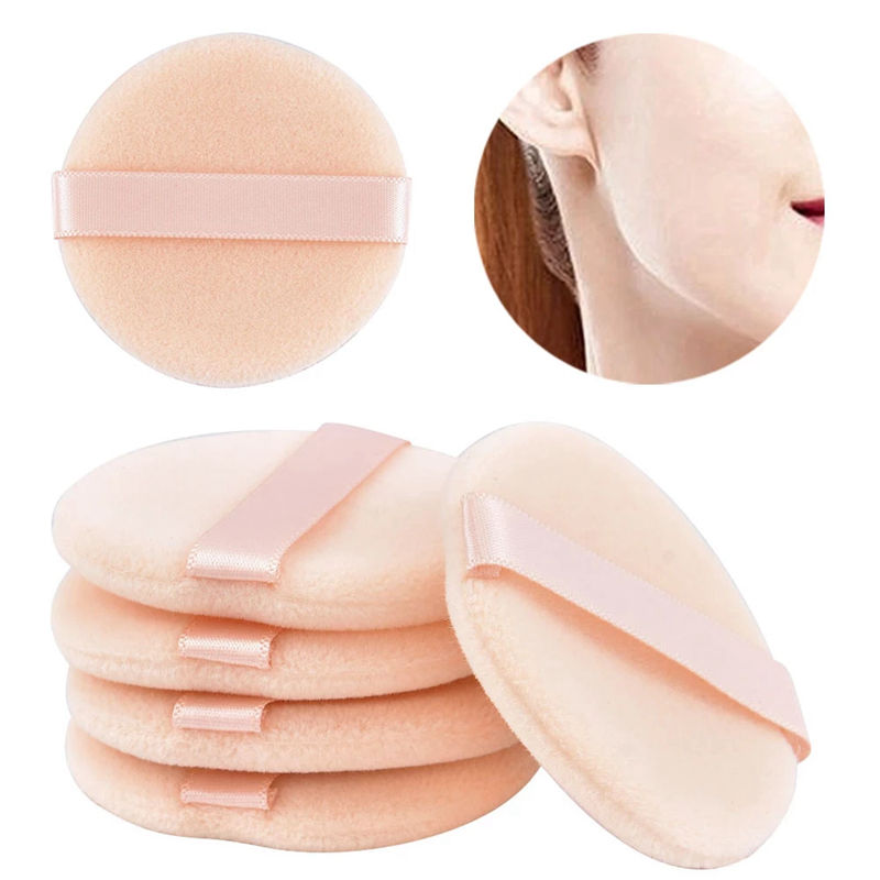 5pcs Round Shape Facial Powder Foundation Puff Professional Portable Soft Cosmetic Puff Makeup Foundation Sponge Beauty Tool