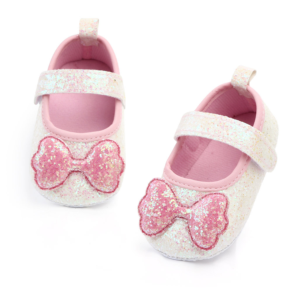 0-1 years old new spring and summer baby baby sequins butterfly non-slip soft bottom toddler shoes