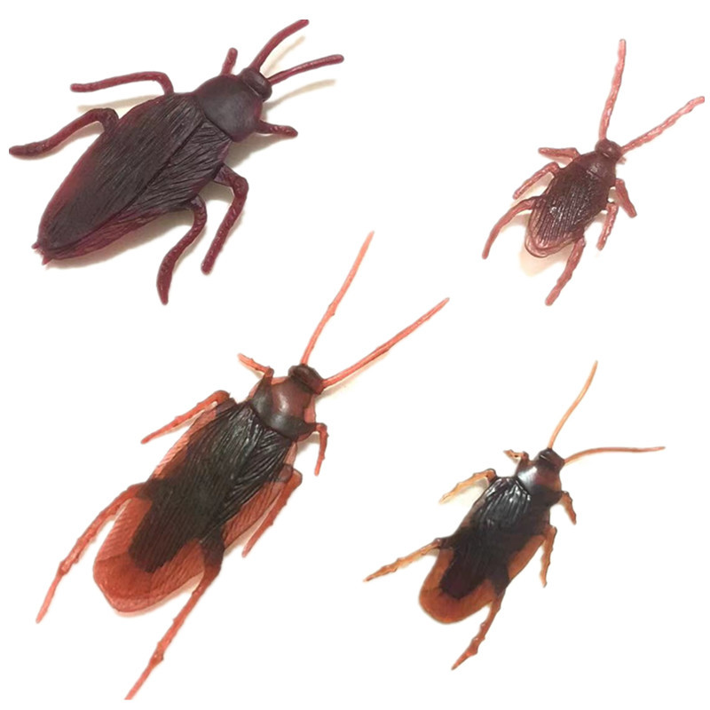 8pc simulation cockroach Halloween April Fool's day tricky little toy accessories 5 styles simulation cockroach