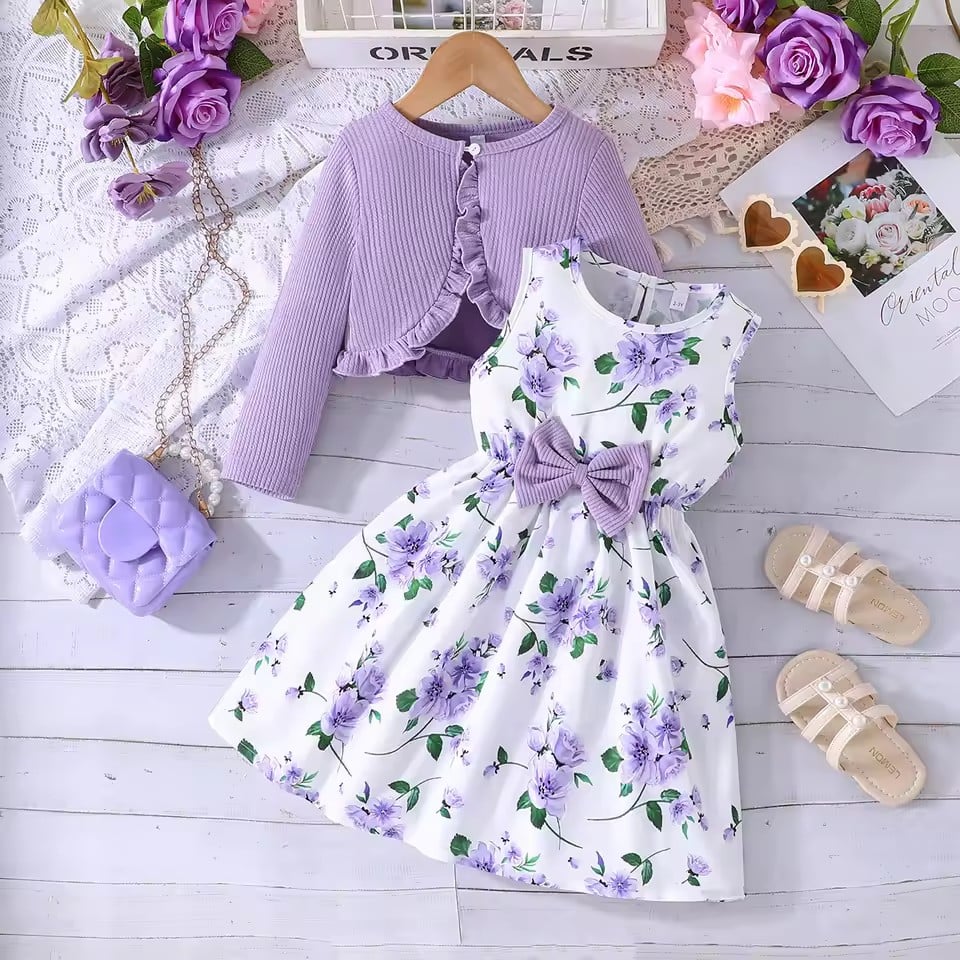 2025 Spring Summer Autumn Children Colorful Strap Skirt Solid Coat Fashionable Girls Baby New Dress Two Piece Set