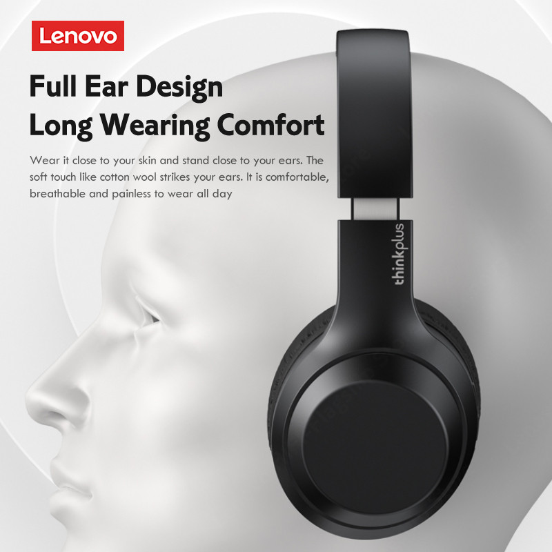 Lenovo thinkplus TH10 Stereo Headphone Bluetooth Earphones Music Headset with Mic for Mobile XiaoMi iPhone Sumsamg Android IOS