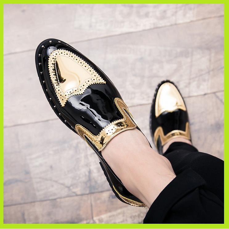 New Leather Shoes Casual Men Shoes Man Lace Up Oxford Dress Shoes Elevator Formal Club Party Shoes