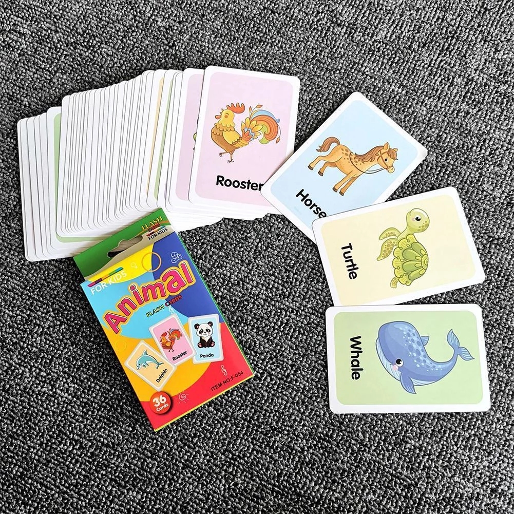 Montessori Children English Learning Flash Cards Children Cognitive Early Word Toy English Cards Learning Memory Toy Educat